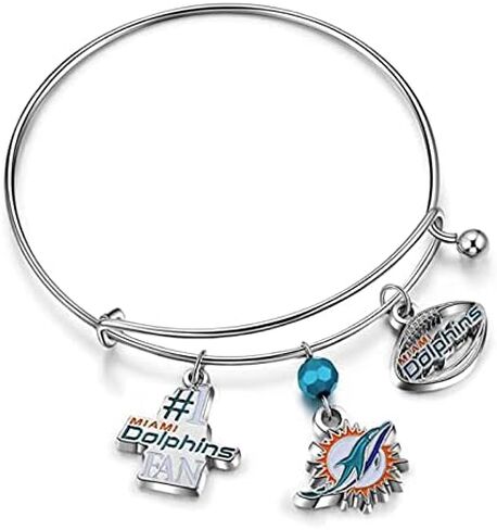 NFL unisex-adult Three Charm Logo Bangle Bracelet in Saudi Arabia
