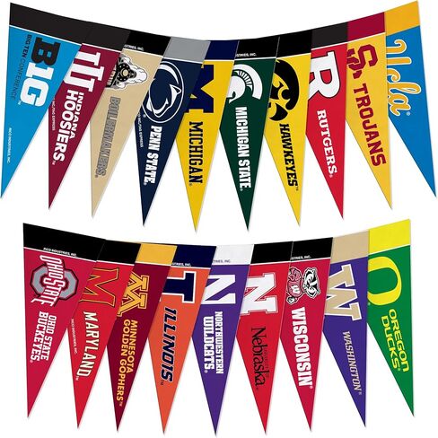 Rico Industries NCAA Big Ten Complete 4" x 9" Felt Mini Pennant League Set (Includes ALL Teams) in Saudi Arabia