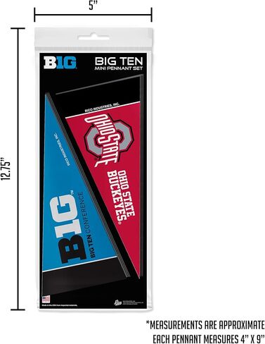 Rico Industries NCAA Big Ten Complete 4" x 9" Felt Mini Pennant League Set (Includes ALL Teams) in Saudi Arabia