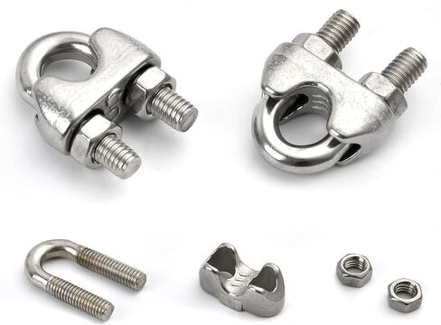 3/16 بوصة مشبك كابلات M5 حبل كليب ، 304 سلك فولاذي مقاوم للصدأ حبل كابل كليب المشبك كشتبان مناسبة لحبل سلك 3/16 بوصة in Kuwait