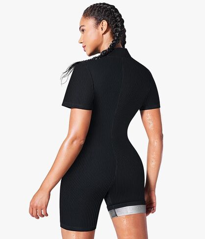 بدلة ساونا لتدريب الخصر من Junlan للنساء، قميص بدلة رياضية مضلع لكامل الجسم in Kuwait