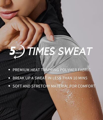 بدلة ساونا لتدريب الخصر من Junlan للنساء، قميص بدلة رياضية مضلع لكامل الجسم in Kuwait