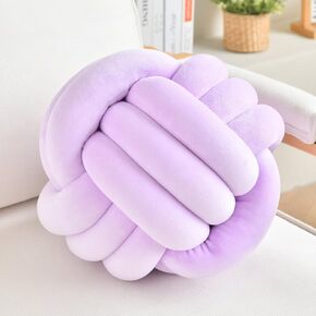 Decorative Throw Knot Pillow Ball for Home Chair Sofa Aesthetic Round Velvet Knotted Pillow Cushion (Caramel, 8inch)