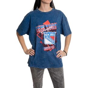 تي شيرت نسائي من Calhoun NHL مقاس كبير فضفاض بكتف منسدل بنمط عتيق ومغسول بحمض وياقة دائرية وأكمام قصيرة in Kuwait