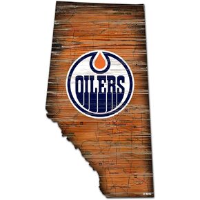 Fan Creations NHL Edmonton Oilers Unisex Edmonton Oilers Mini Roadmap State Sign, Team Color, 12 inch