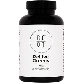 Root Relive Greens by Dr. Rahm's | Superfood Powerhouse with Dark Leafy Greens, Fruits & Fibers - 153g