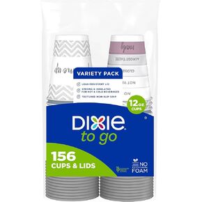 Dixie To Go Large Paper Coffee Cups With Lids, 16 Oz, 132 Count, Disposable Cups For On-The-Go Hot Beverages