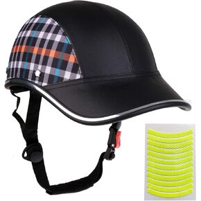 Bicycle Helmet for Adults Small/Large Bike Helmet for Women and Men Adjustable Safe Baseball Cap PU Sunshade 21.7-24.4 INCH Bike Cycling Helmets with 12PCs Reflective Sticker