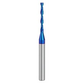 Yakamoz Carbide Spiral Upcut Router Bit 1/4 Inch Shank CNC End Mill Bit with Nano Blue Coating Up Cut Spiral Router Bit Wood Milling Cutter Tool | 1/8" Cutting Diameter , 1" Cutting Length