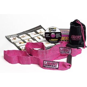 Lebert Fitness Stretch Straps | Yoga Strap | Increase Flexibility/Strength | Strong Reliable | Double Looped Pre Workout Bands for Men/Women | Padded Handle | Fitness For All | Set of Two | Pink