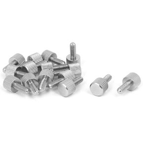 uxcell Computer PC Case M4 x 10mm Stainless Steel Flat Head Knurled Thumb Screw 15pcs