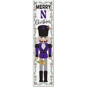 KH Sports Fan Northwestern Wildcats Nutcracker Porch Leaner, 11x46 Inches, Wildcats Outdoor Christmas Sign; Display Some Holiday Cheer with This Northwestern Wildcats Nutcracker Sign