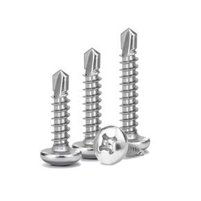 #8 Metric M4.2 Length 1/2“-2" 210 pcs 410 Stainless Steel Sheet Metal Screws, Self-Drilling, Star Pan Head Set