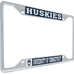 Desert Cactus University of Connecticut License Plate Frame Huskies UConn Metal Car Tag Holder for Front or Back of Car Officially Licensed (Mascot)