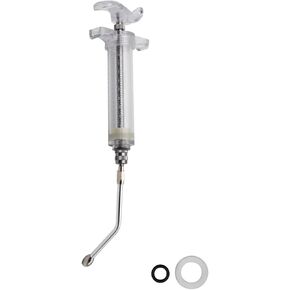 50ML Syringe with Drench Nozzle, Adjustable Dosage Detachable Drench Livestock Syringe Birds Feeding Syringe Gun for Cats Dogs Kitten Puppy Bunny Small Animals Newborn Pet Feeder Nursing Supplies (M-50ML)