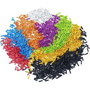 80PCs Alloy Bicycles Brake Cable Caps End Tips Shifter Crimp Ferrules Caps for Road Mountain Bikes, 10pcs Each Color of Red Black Gold Silver Green Blue Purple Orange