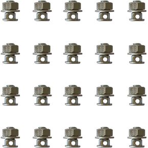 20 Set Silver Bike Brake Line, Bicycle Brake Cable Regulator, Resistant Clamp Lock Screw Bolt for Bicycle Motorcycle with Nuts and Washers