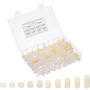 PATIKIL M6 Nylon Spacer, 150Pcs Round Spacer Standoff Non-Threaded Assortment Electrical Outlet Spacers for PCB Motherboard, Circuit Board, Switch and Receptacle, White