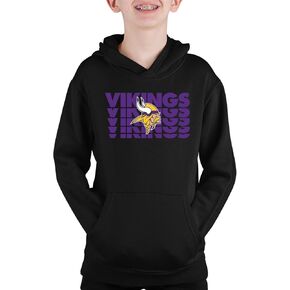 Team Fan Apparel NFL Youth Repeating Logo Football Fleece Hooded Sweatshirt, For Boys and Girls, Pro Hoodie Pullover