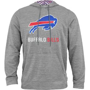 Zubaz NFL Men's Heather Grey Fleece Hoodie With Static Colored Hood, Pro Football Hoodie