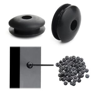 Muzata 60 Pack Level Wheel Protector Sleeve Black Silicone Rubber Cable Railing Kit ONLY for Level Metal Posts 1/8" 5/32" Cable CB29, CP3