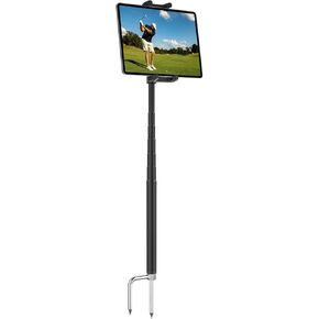 Golf Monopod Stick, Golf Tablet Holder for 4-13" iPad & Phone, Golf Swing Analyzer Holder with 12.9-55" Adjustable Selfie Stick, Golf Tablet Tripod Stand for Swing Training Aid