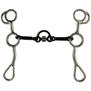 Showman Stainless Steel Junior Cow Horse Bit w/ 5" Sweet Iron Mouth & Correction Port