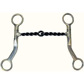 Coronet Flat Shank Twisted Sweet Iron Snaffle Horse Bit with 6-Inch Shanks, 5-Inch