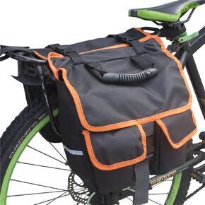 Rear Bike Rack Bag Bicycle Ebike Saddle Bag Cycling Pannier Trunk waterproof Bicycle Rear Seat Bag with Reflector & Adjustable Orange