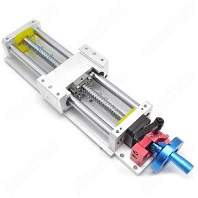 Electric Linear Stage Actuator Travel Length 300mm Ballscrew 1605 Double Optical Axis Linear Rail Guide Slide Stage C7 with Nema23 Motor for DIY CNC Router Controller