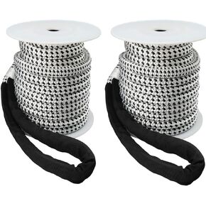 Amarine Made Pair of 5/8 Inch 50 Feet Double Braid Nylon Dock Line with Loop and Chafe Guard,Safe Workload:1540 Lbs;Tensile Strength:7700 Lbs;Color:White/Black