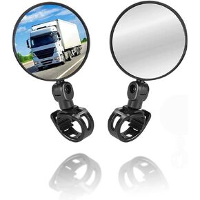8cm Adjustable Wide Angle Round Scooter Adjustable 360 Degree Rotatable Handlebar Rearview Mirrors,Wheelchair Scooter Rearview Mirror Universal for Wheelchair
