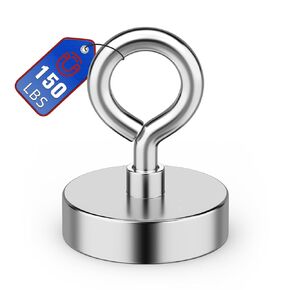 Super Strong Neodymium Fishing Magnets, 1500lbs (680KG) Pulling Force Rare Earth Magnet with Countersunk Hole Eyebolt Diameter 4.72Inch (120mm) for Retrieving in River and Magnetic Fishing
