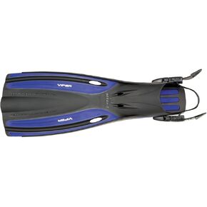 Oceanic Viper Scuba Diving Open Heel Adjustable Scuba Diving Best Buy Dive Fins Snorkeling Water Sports - Blue - Regular