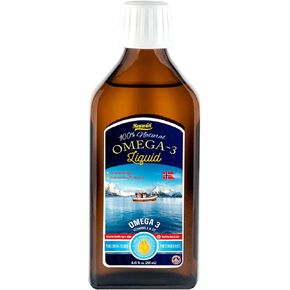 Sanniti 100% Natural Omega-3 Liquid | A Rich Source of EPA Fatty acids | Vitamins A & D3 | Product of Norway Sourced from Anchovies, Sardines, and Other Wild Fish, 8.45 fl. oz