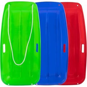 Children's Snow Sled - Durable, Cold-Resistant Toboggan with Reinforced Handles and Pull Rope, Ideal for Kids Ages 4+ - 35x17x4.5 Inches