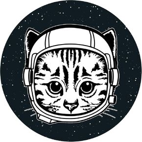 EvolveFISH Space Cat Bumper Sticker - [5" Diameter]