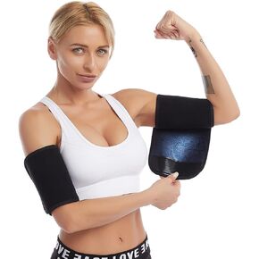 Bakerdani Arm Trimmers for Women & Men Sauna Sweat Arm Shaper Bands Compression Sweat Bands for Sports Workout(a Pair)