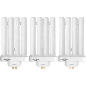 CFML27VLX Replacement Bulb Compatible with Verilux CFML27VLX 27 Watt Fluorescent Bulb, Natural Daylight,4-Pin GX10Q-4 Base, 6500K Daylight, 3 Pack