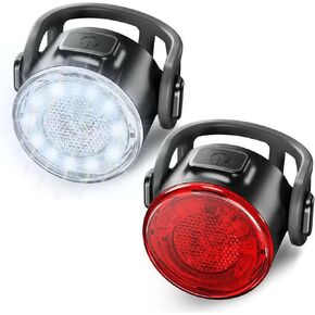 Bike Lights, USB Rechargeable Bike Lights Front and Back, 6 Modes Bike Tail Light, Rear Bike Light, IP4 Waterproof Bike Lights for Night Riding(2 Pack)
