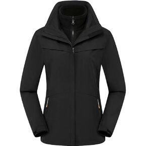 HALO RAIN Women's 3 in 1 Waterproof Ski Jacket Warm Winter Snow Coat Windproof Fleece Lined Winter Jacket Fully Taped Seams