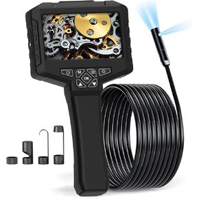 Dual Lens Borescope Camera with Light, Industrial Endoscope Camera with Light 4.3" IPS Screen, Inspection Camera Waterproof, Sewer Drain Plumbing Pipe Snake Camera, Gadgets for Men - 16.5ft, 32GB