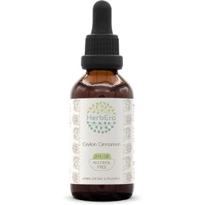 Ceylon Cinnamon B120 Alcohol-Free Herbal Extract Tincture, Concentrated Liquid Drops Natural Cinnamon (Cinnamomum Verum) (4 fl oz)