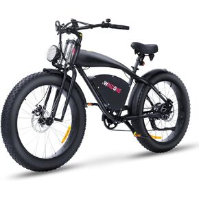 K20 Electric Bike for Adults, Up to 60 Mile Range & 28 MPH Speed Ebike, 26'' x 4'' Fat Tire E Bike with 7 Speeds, Peak 1000W Adult Electric Bicycle for Commute Beach Snow
