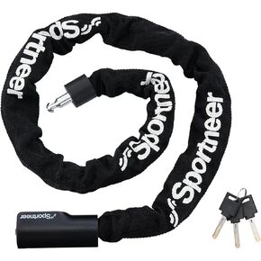 Sportneer Bike Lock - 6mm Thick High Security Anti Theft Bike Chain Lock with Keys- 3.2ft Long Heavy Duty Anti for Bike, Motorcycle, Bicycle, Door