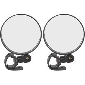 2pcs Bike Rear View Mirror, 8cm Wheelchair Rearview Mirror, Adjustable Wide Angle Round Scooter Rearview Mirror Universal for Wheelchair Bicycle
