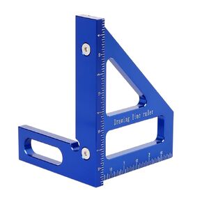 3D Multi-Angle Measuring Ruler,45/90 Degree Aluminum Alloy Woodworking Square Protractor,Drawing Line Ruler, Miter Triangle Ruler High Precision Layout Measuring Tool for Engineer Carpenter,R