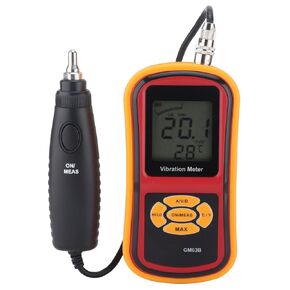 Digital Vibration Meter - Split Type Handheld Portable High Accuracy Vibrometer Sensors Measurer Industrial Data Logger Analyzer with LCD Display for Vibration Speed Acceleration Displacement