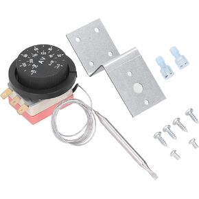 Electric Fan Thermostat Switch Temperature Control Probe Kit Abs Adjustable Electric Fan Thermostat Switch 3 Pins Design Temperature Control Probe Kit
