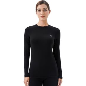 Smart Thermal Underwear Womens Long Sleeve Shirts Base Layer Top with Temperature Regulation for Winter Cold Weather